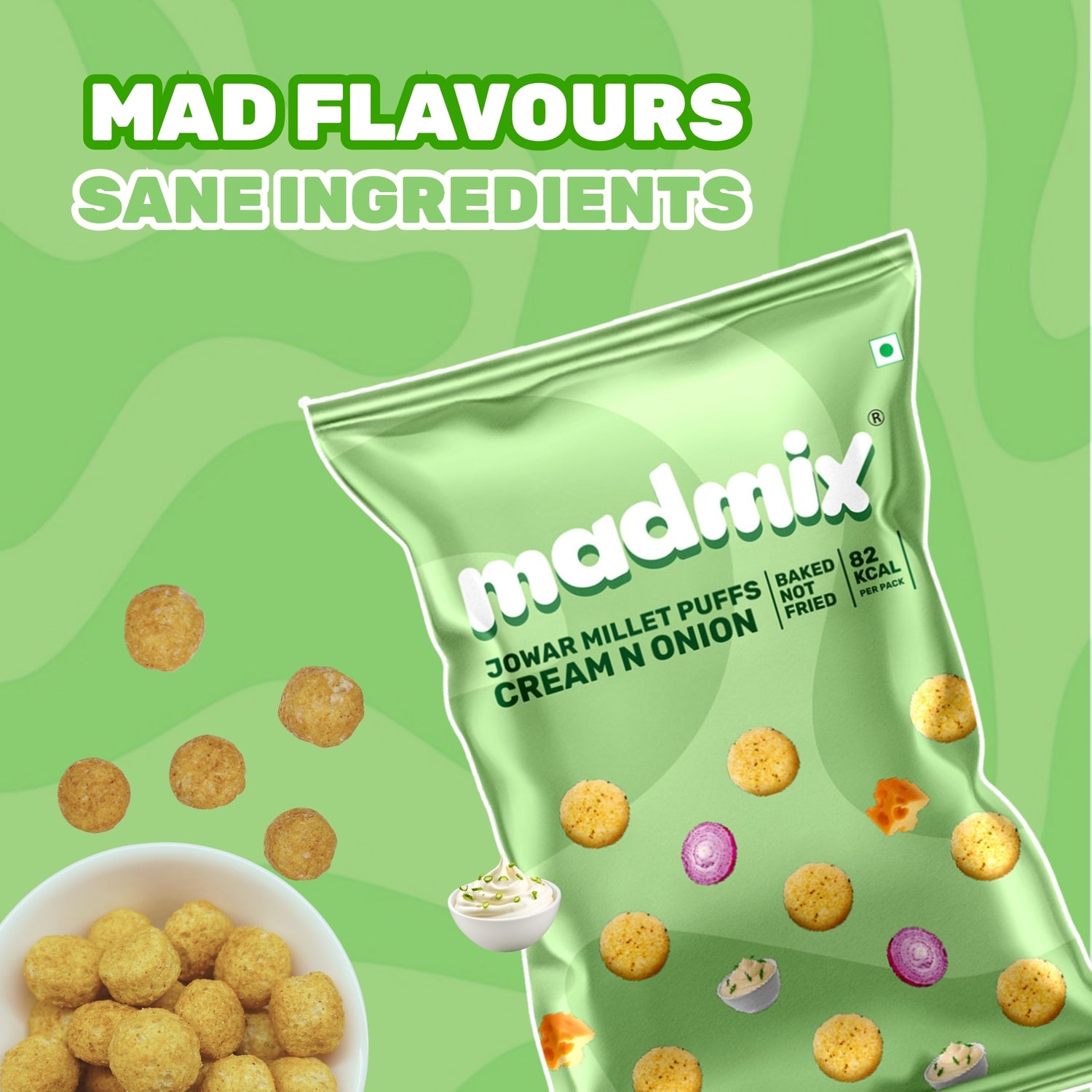 Jowar Millet Puffs Cream & Onion