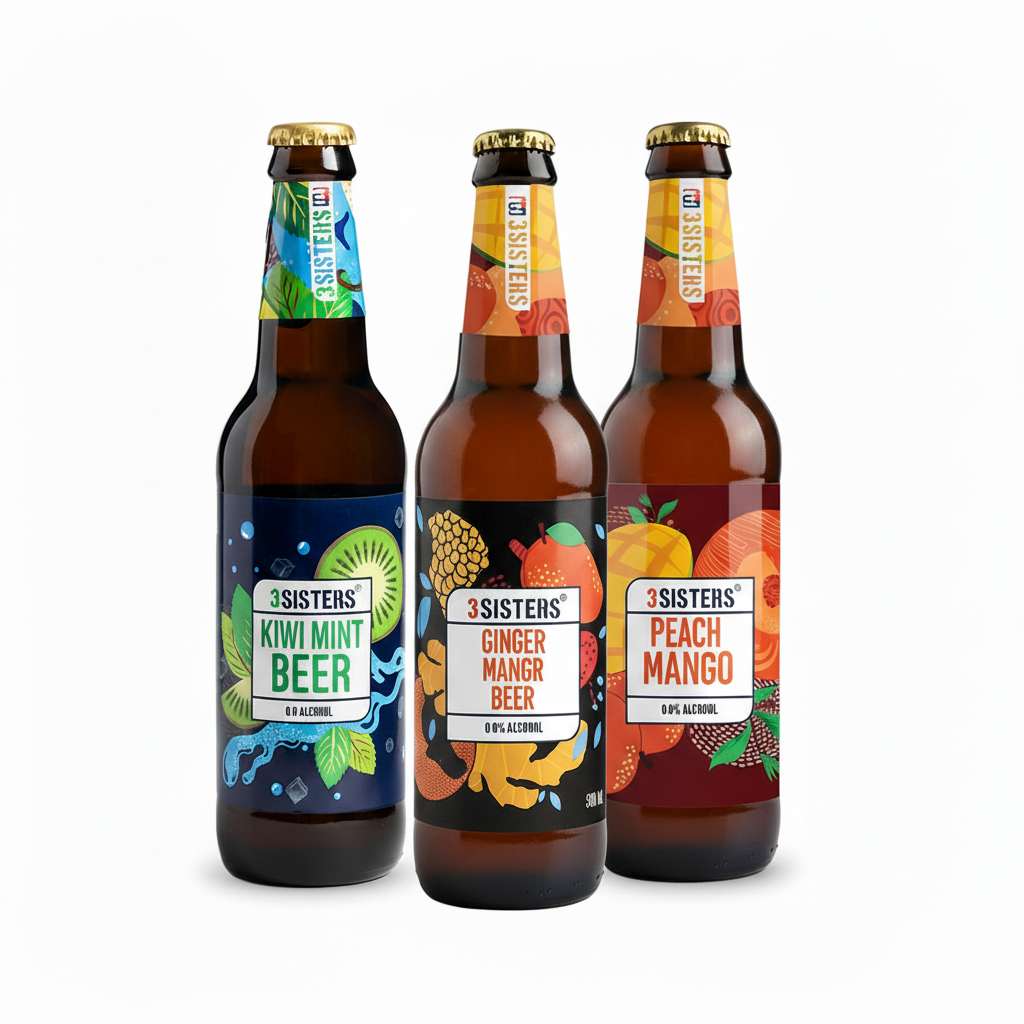 Non Alcoholic Beer Assorted Pack (Peach Mango + Ginger + Kiwi Mint)